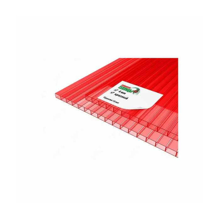 Сотовый поликарбонат 4 мм СИБИРСКИЕ ТЕПЛИЦЫ красный 2100х6000 мм